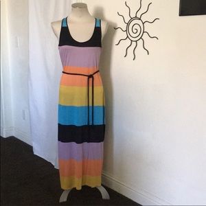 NWOT American Rag Multi Striped Maxi Dress w/Belt